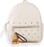 Under One Sky Heart-Quilted Mini Backpack with Bear Charm