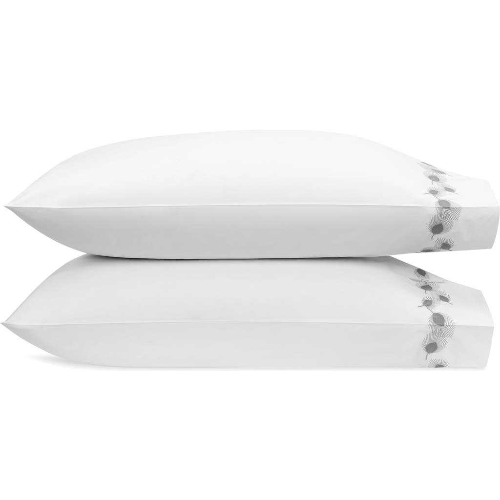 Matouk Feather Set Of 2 Embroidered 1,000 Thread Count Pillowcases