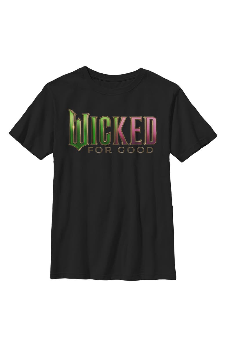 Wicked: For Good Boy's Wicked For Good Official Tonal Logo Graphic T-Shirt, Main, color, Black