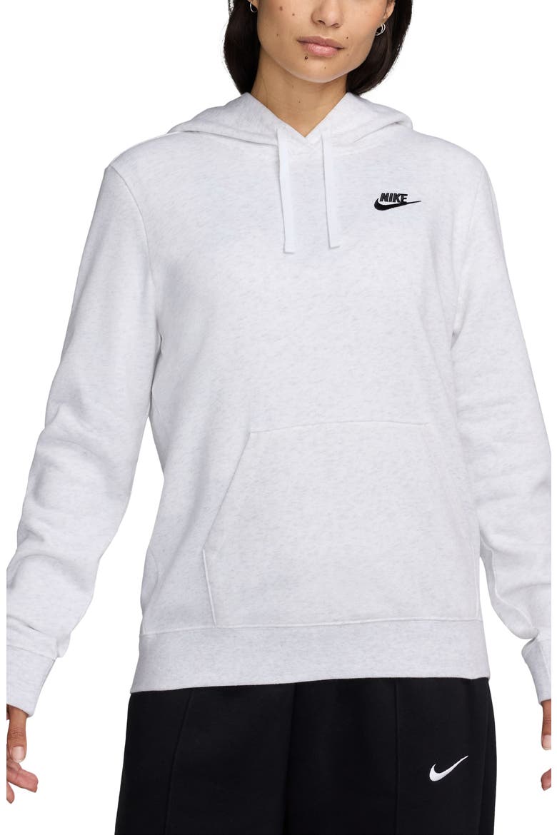 Sportswear Club Fleece Hoodie, Main, color, 051 BIRCH HEATHER/BLACK
