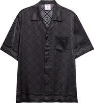 Casablanca Monogram Print Silk Camp Shirt