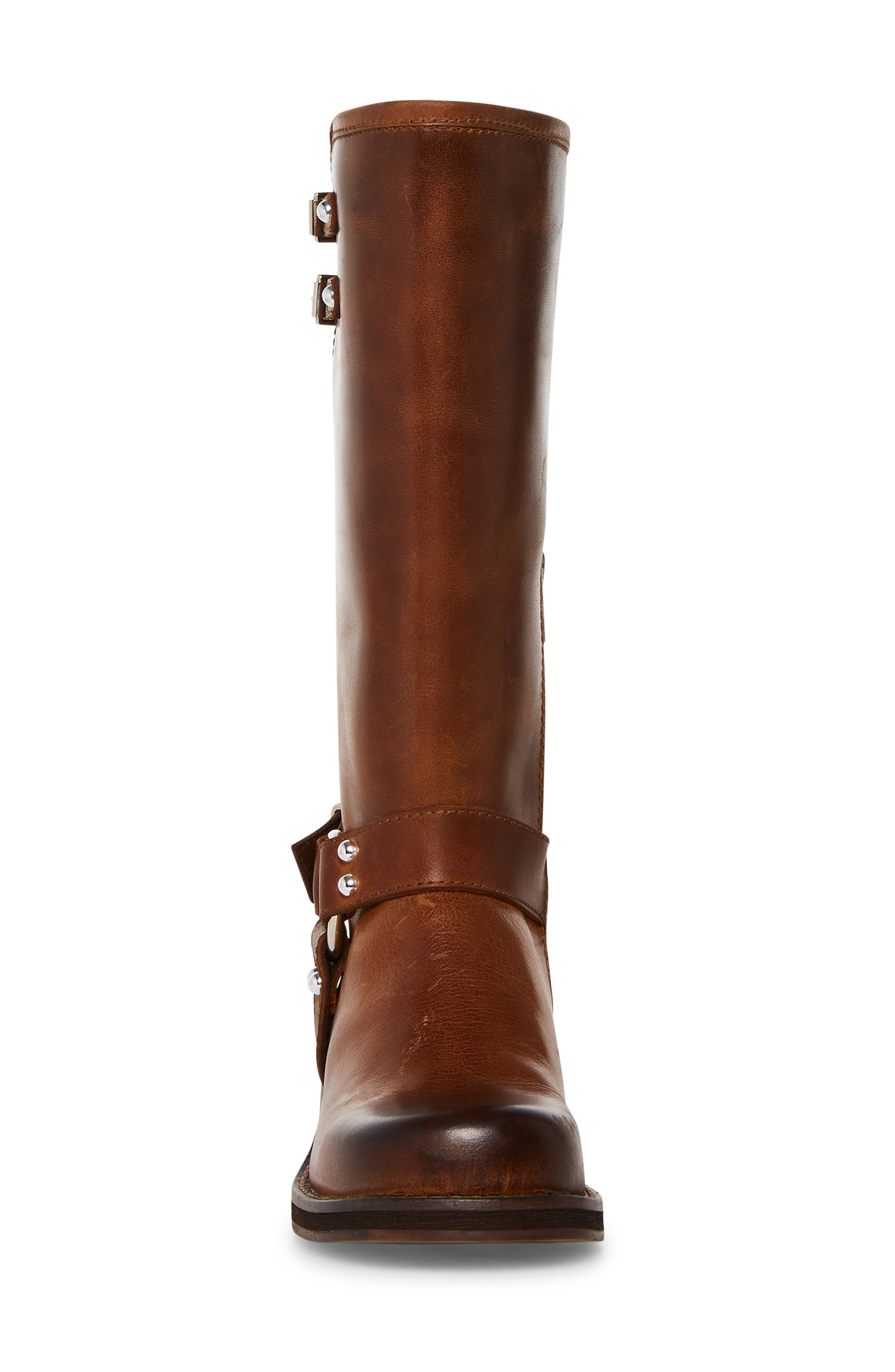 Steve Madden Bryanna Moto Boot, Alternate, color, Brown Leather