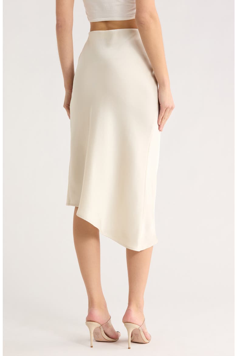 Lace Trim Satin Midi Skirt, Alternate, color, IVORY DOVE