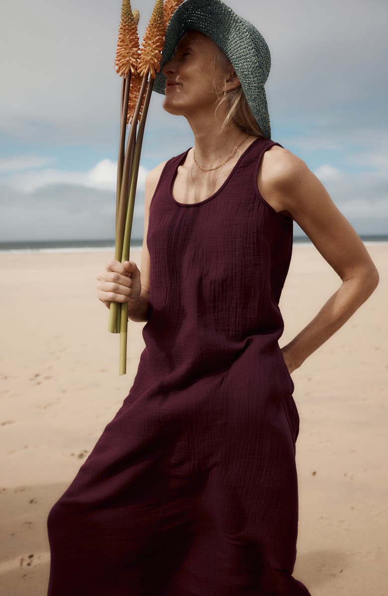 Seasalt Cornwall Helleborne Sleeveless Organic Cotton Dress, Alternate, color, Cacao