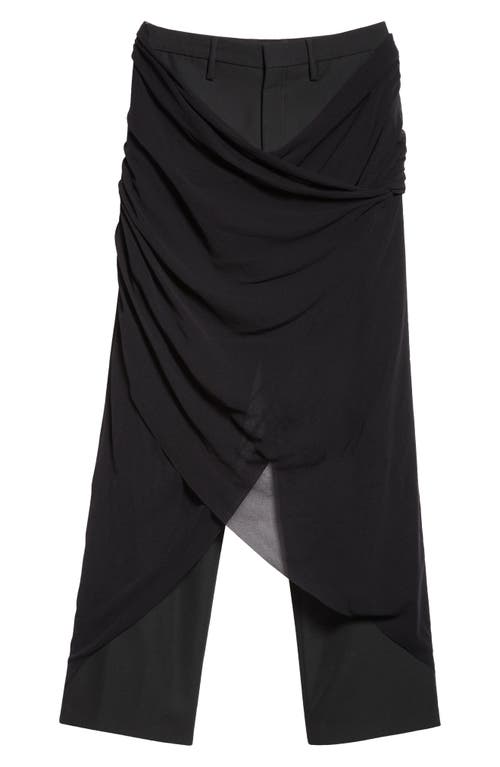 Jean Paul Gaultier Sarong Overlay Tailored Pants In Black