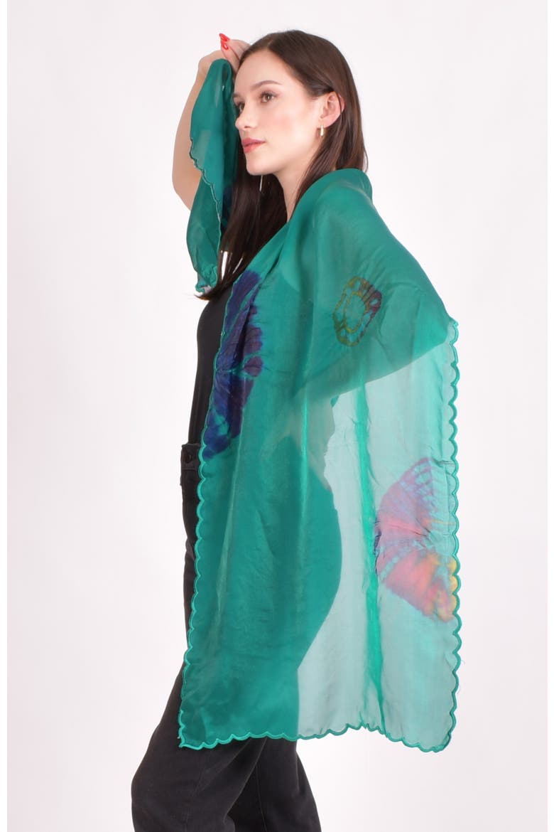 Trina Hand Tie Dye Scarf, Alternate, color, Green