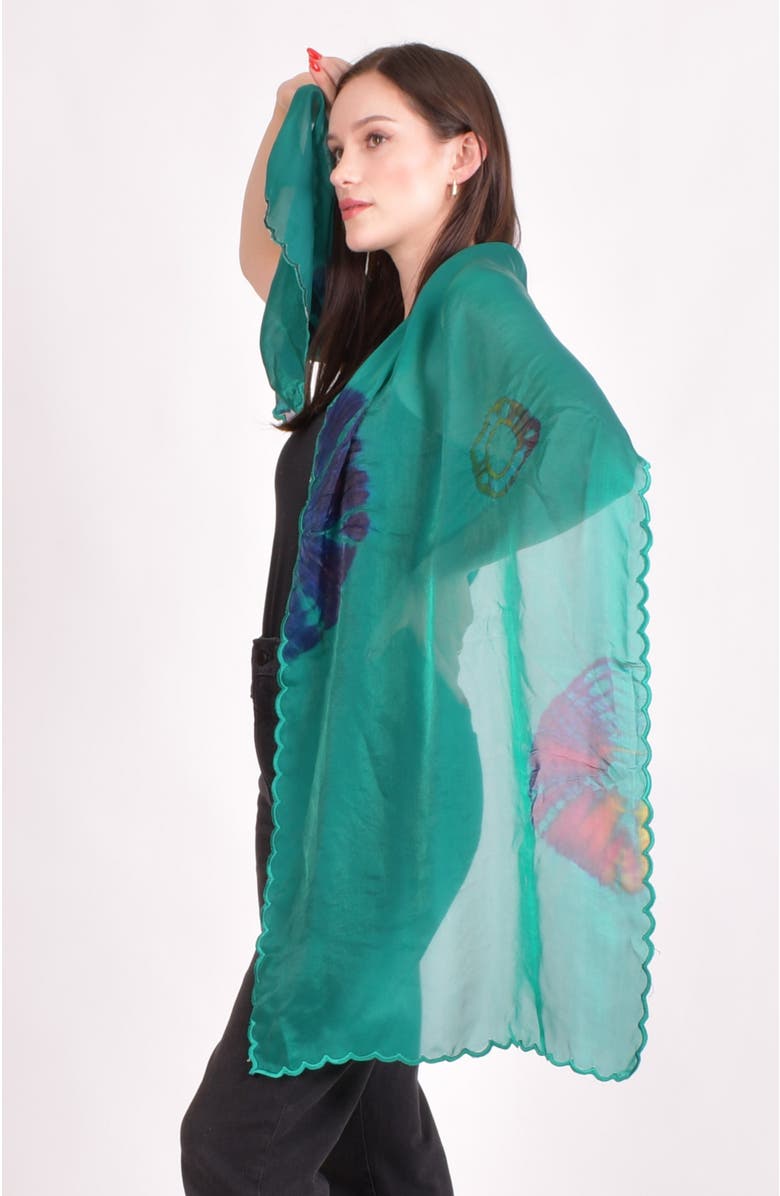 RAAS Trina Hand Tie Dye Scarf, Alternate, color, Green