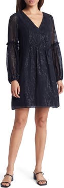 Lilly Pulitzer® Cleme Long Sleeve Metallic Silk Dress