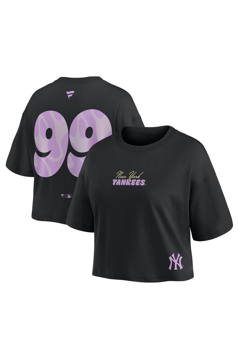 Women's Fanatics Aaron Judge Black New York Yankees Cropped Name & Number T-Shirt, Main, color, Black