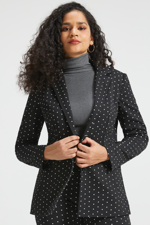 Classic Blazer Stretch Knit Jacquard