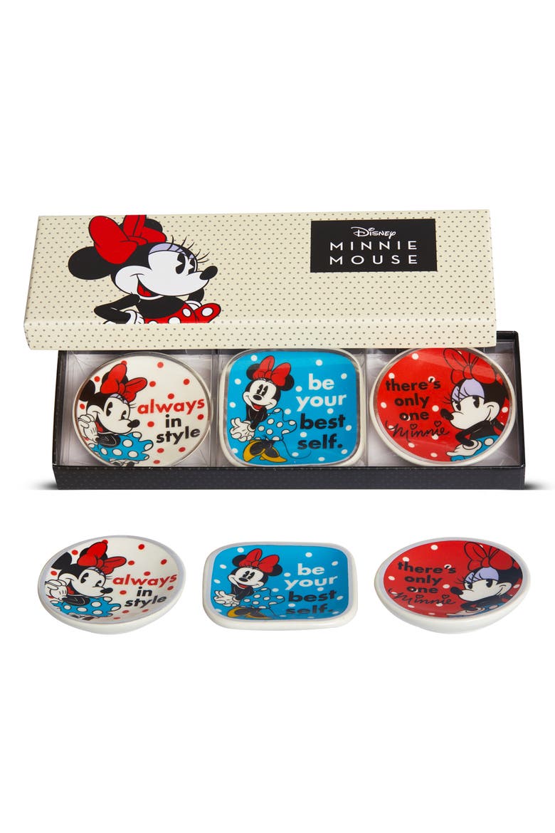 Minnie Mouse Mini Trinket Tray Gift Set, 3 Piece, Main, color, Multi