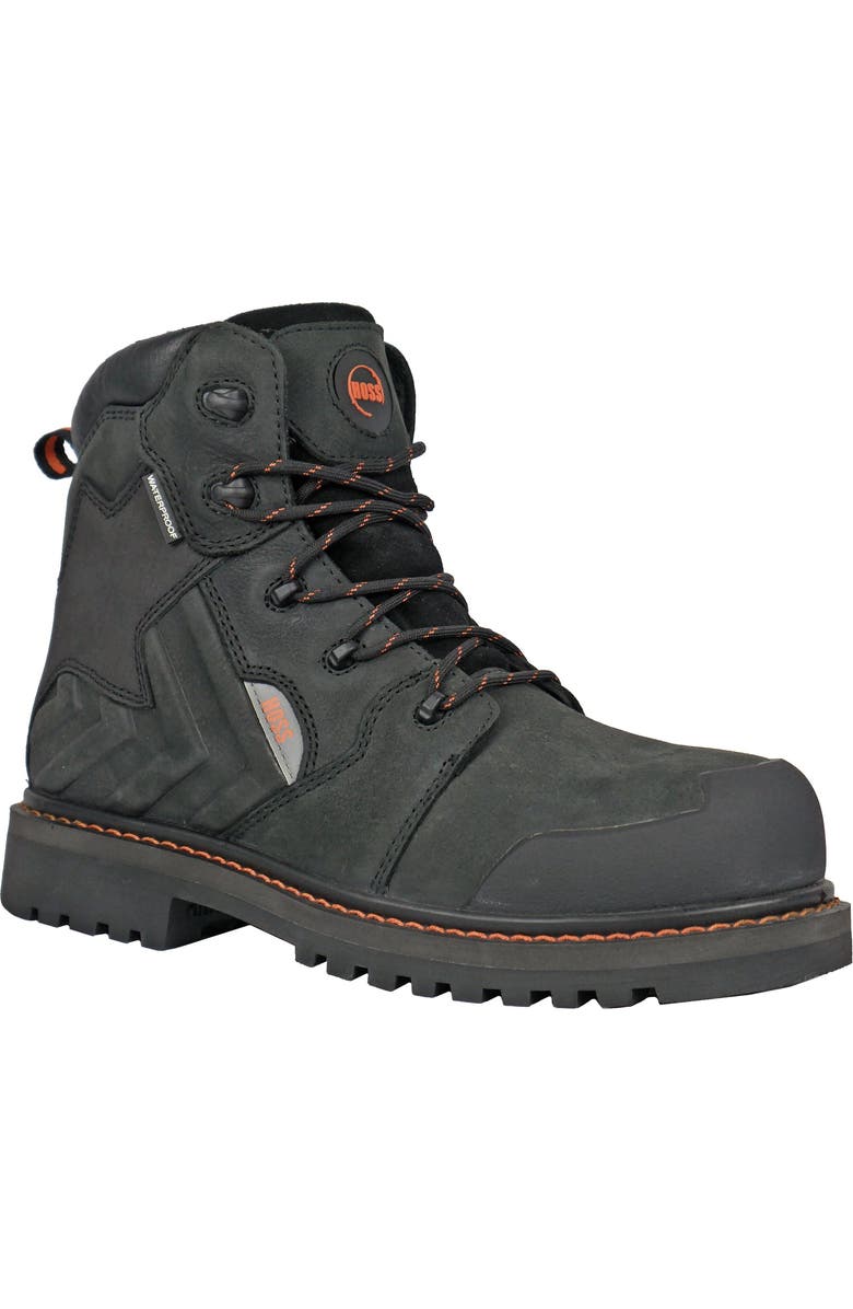 Hoss Boot Company HOSS Bronc Composite Toe Waterproof Work Boot, Main, color, Black