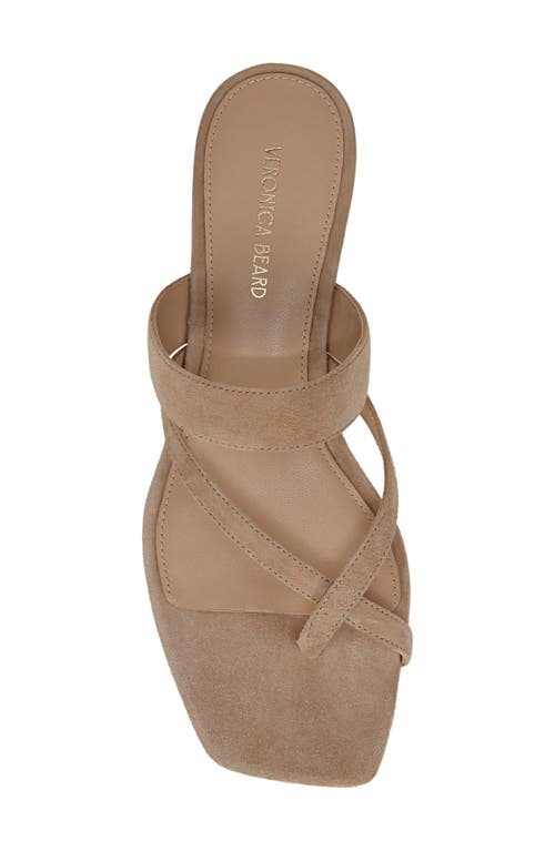 Veronica Beard Alanis Leather Crisscross Slide Sandals In Sand