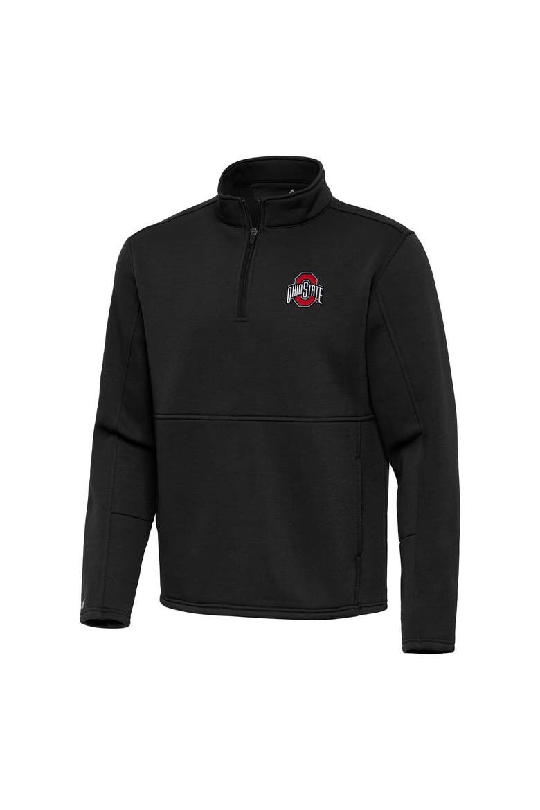 Men's Antigua Black Ohio State Buckeyes Twist Quarter-Zip Pullover Jacket, Alternate, color, Black
