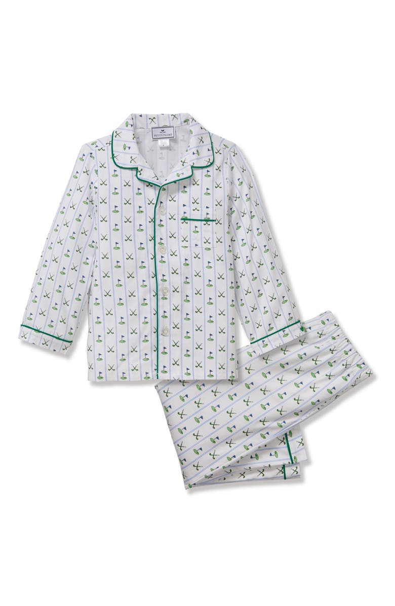 Petite Plume Kids' Classic Brushed Twill Two-Piece Pajamas, Main, color,