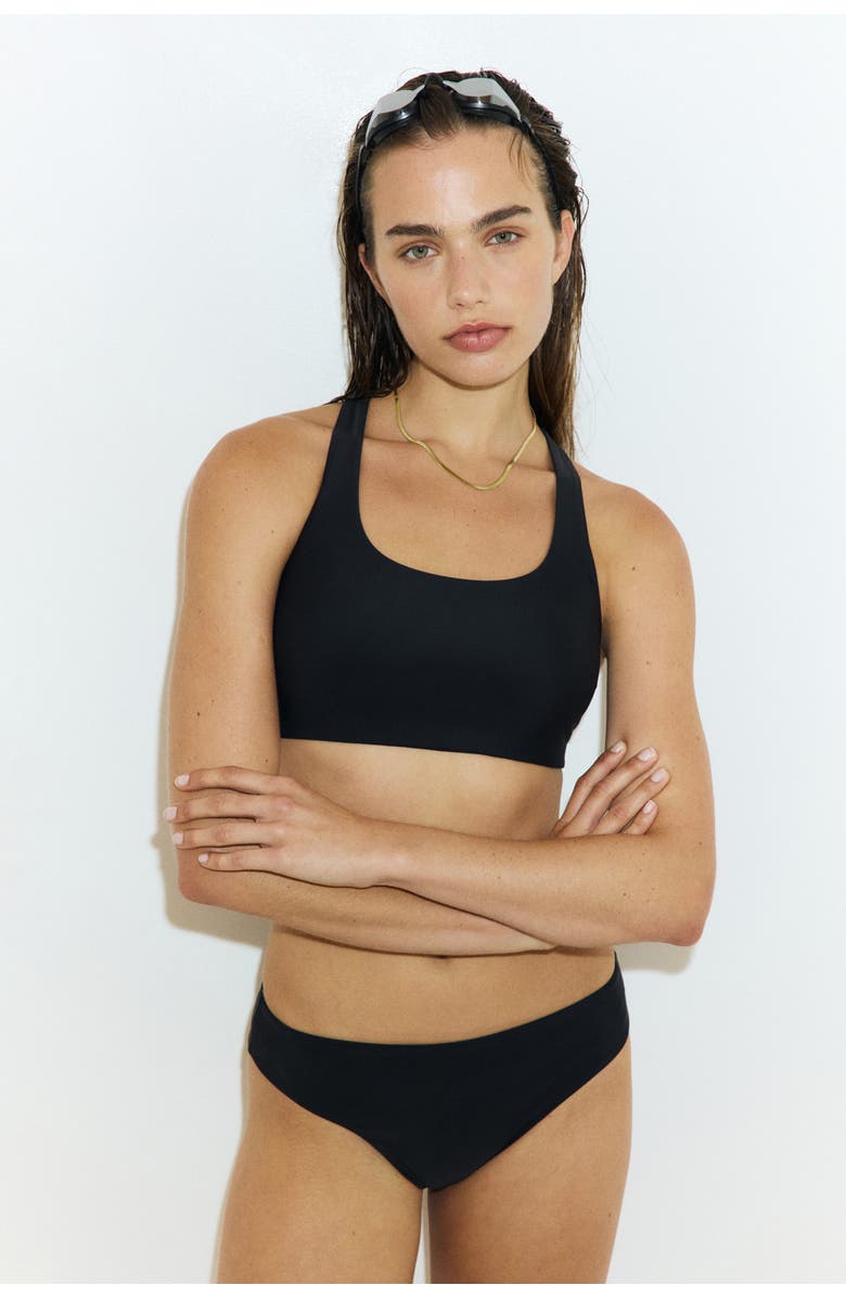 H&M Sports bikini top with lycra<sup>®</sup> xtra life, Alternate, color, Black