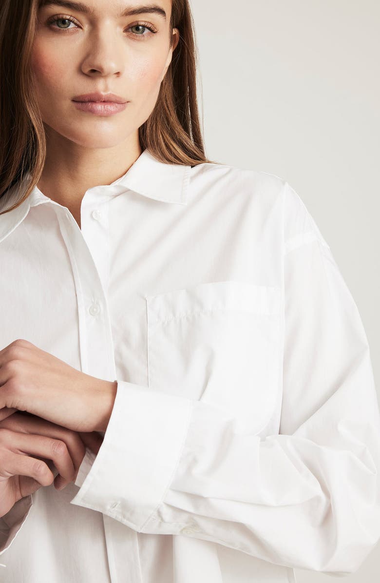 Mavi Jeans Long Sleeve Crop Cotton Button-Up Shirt, Alternate, color,