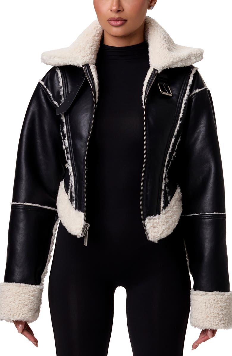 Naked Wardrobe Reversible Faux Shearling Jacket, Alternate, color,