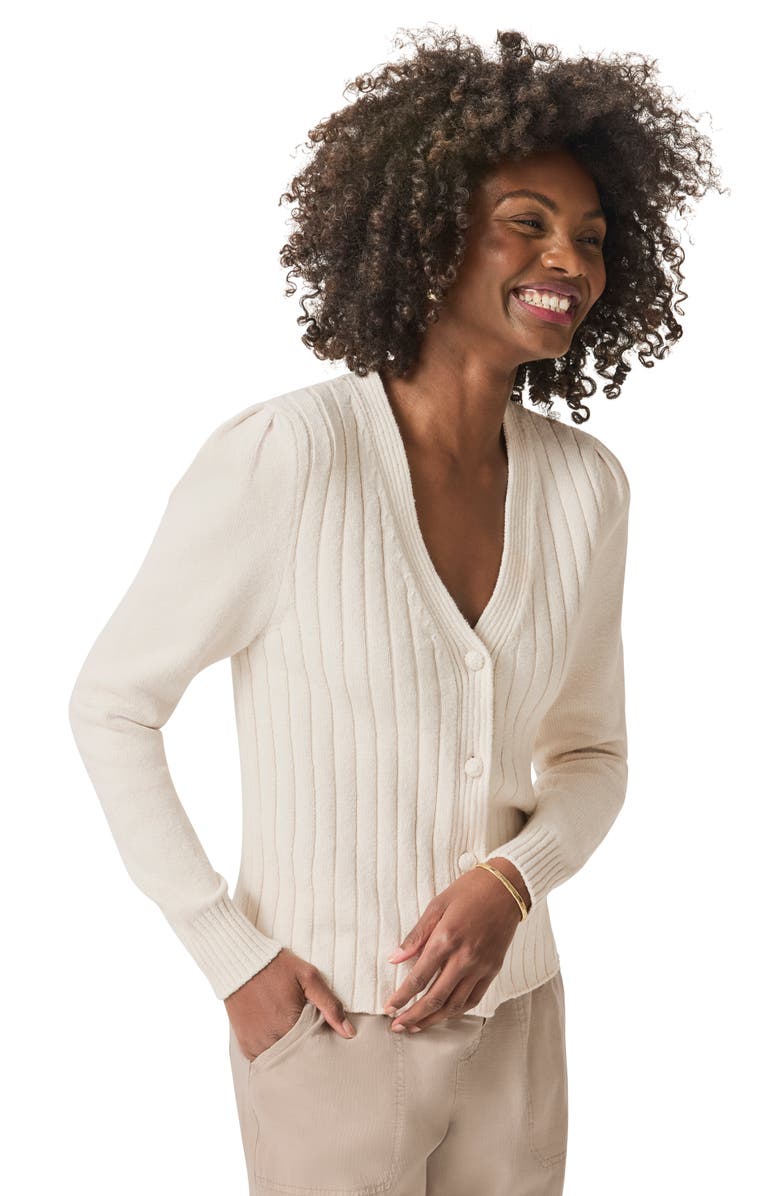 Splendid Jolie Rib Cardigan, Alternate, color, Moonstone