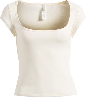 Scoop Neck Cotton Blend Jersey T-Shirt