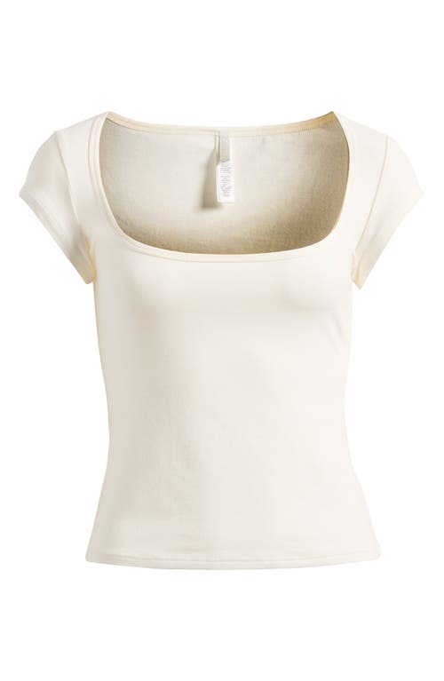 Skims Scoop Neck Cotton Blend Jersey T-shirt In Marble