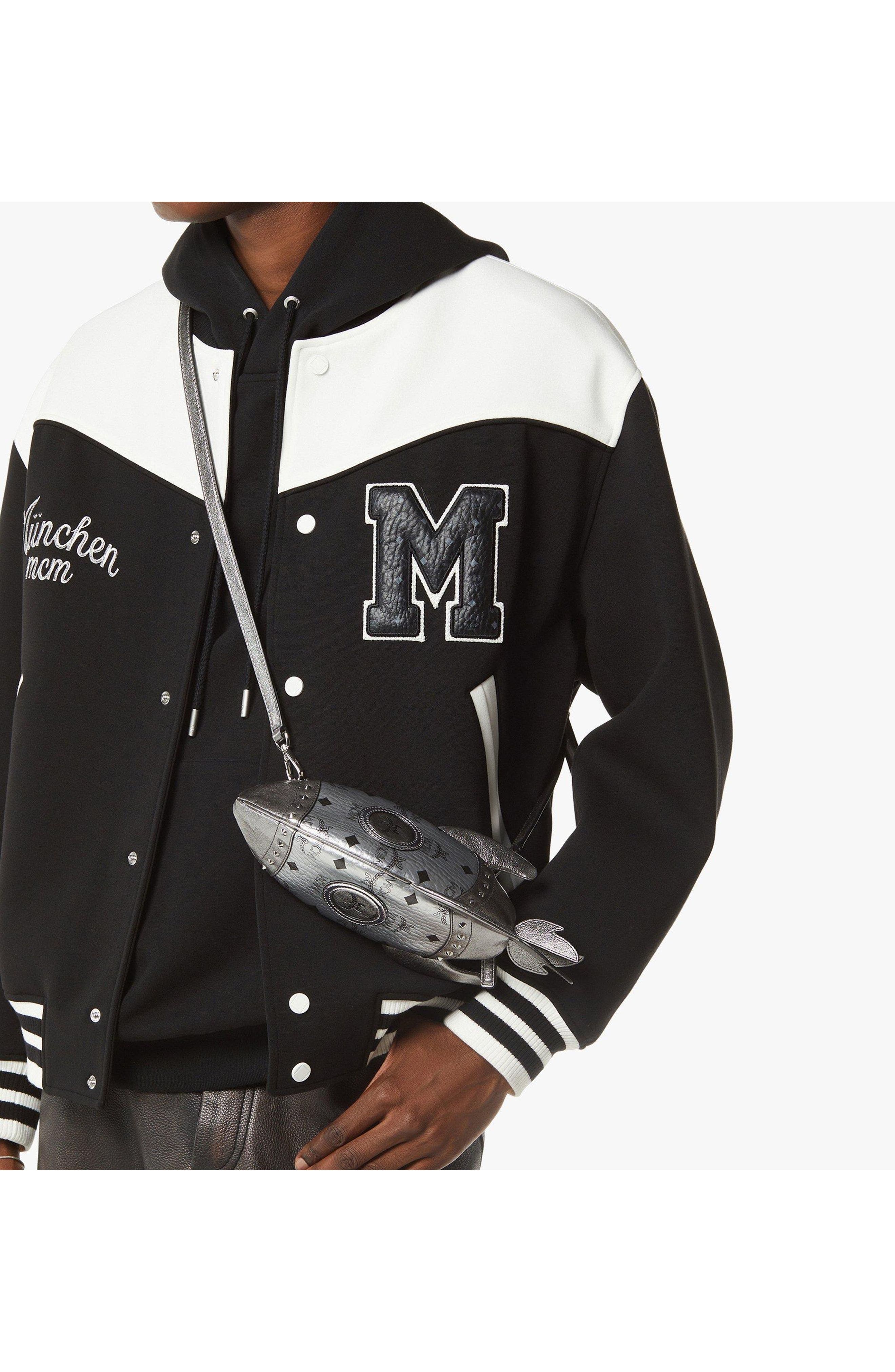 MCM Aren Rocket Crossbody in Visetos, Alternate, color, Silver