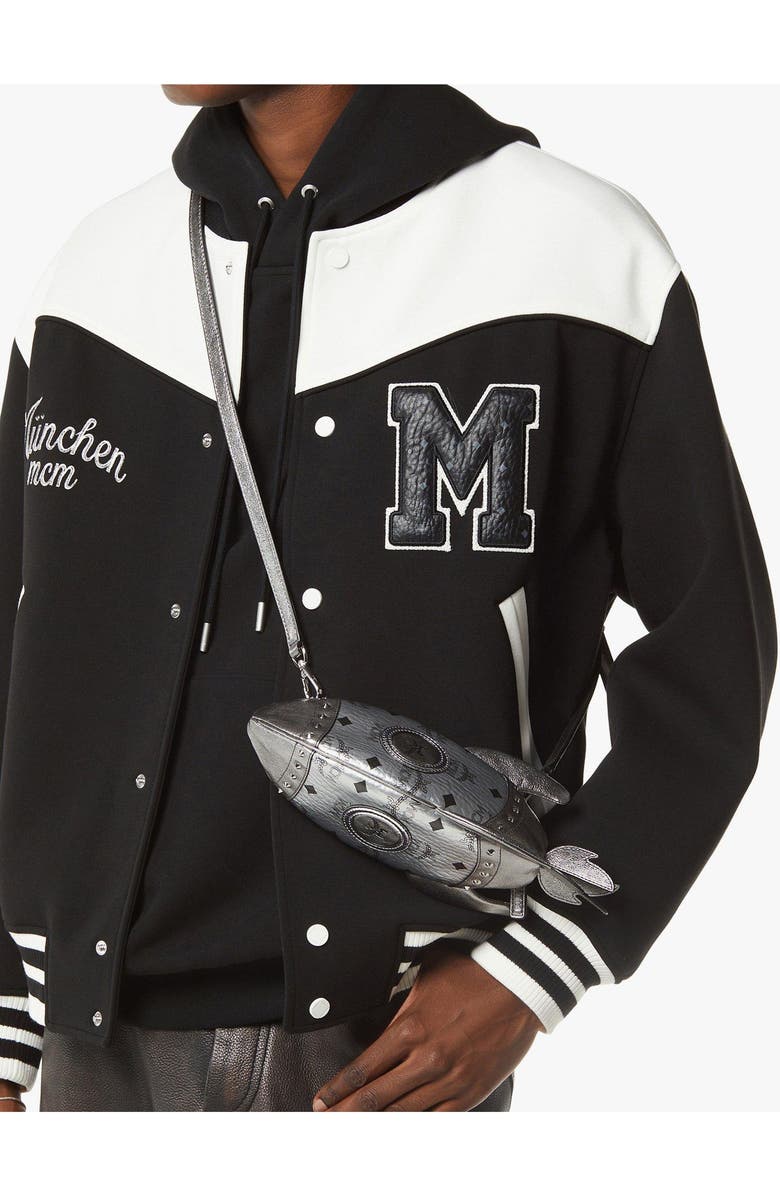 MCM Aren Rocket Crossbody in Visetos, Alternate, color, Silver