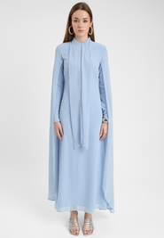 MARYISA Modest Chiffon Dress Maxi With Cape Style