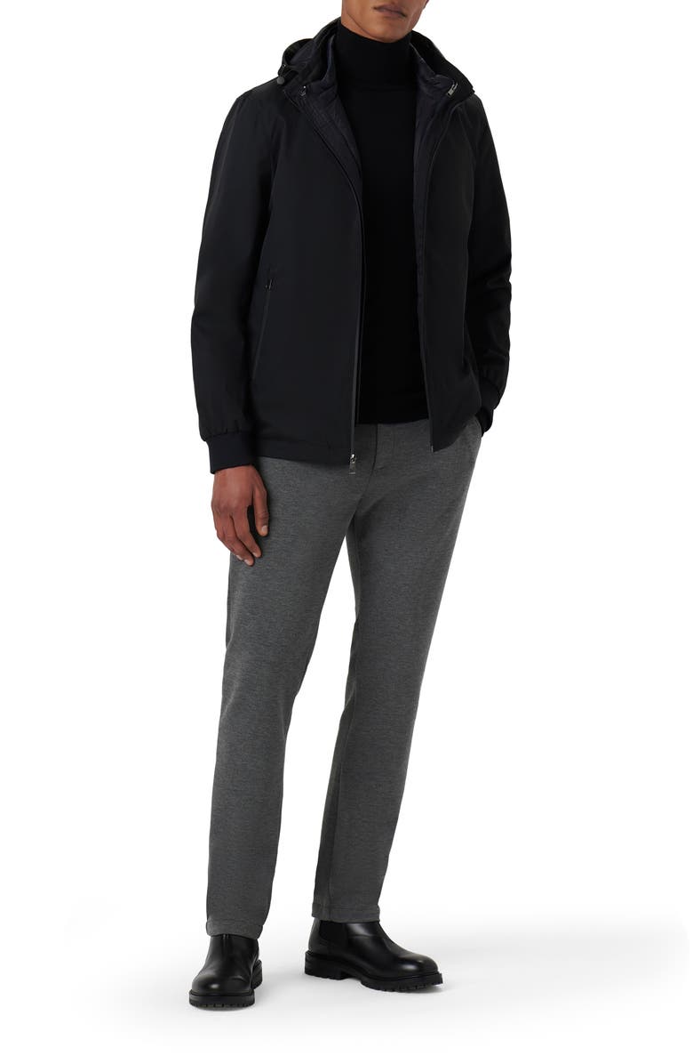 Bugatchi Full Zip Hooded Bomber Jacket, Alternate, color, 