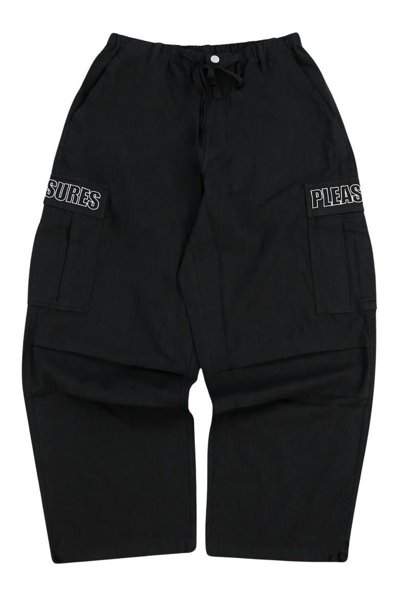 Visitor Wide Leg Cargo Pants, Alternate, color, BLACK