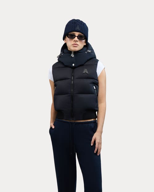 Alpenhaus Pariset Cropped Puffer Bomber With Detachable Sleeves In Black