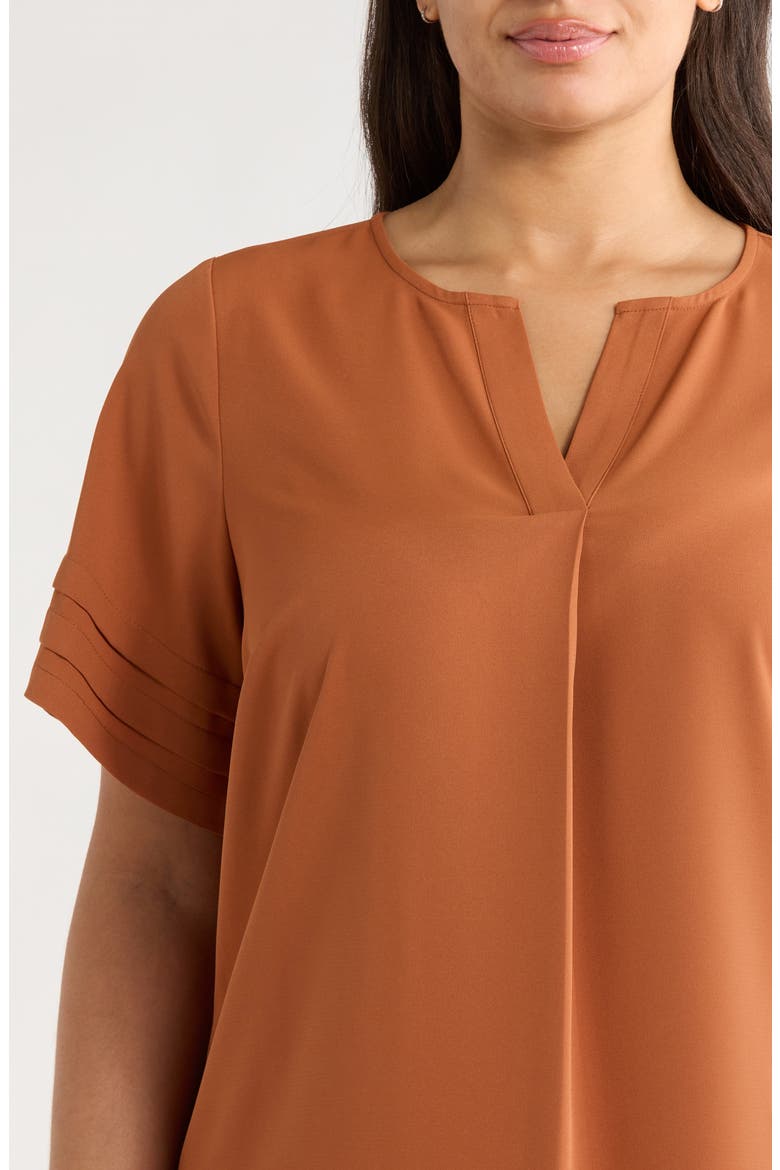 Pleat Popover Top, Alternate, color, CEDAR SPICE