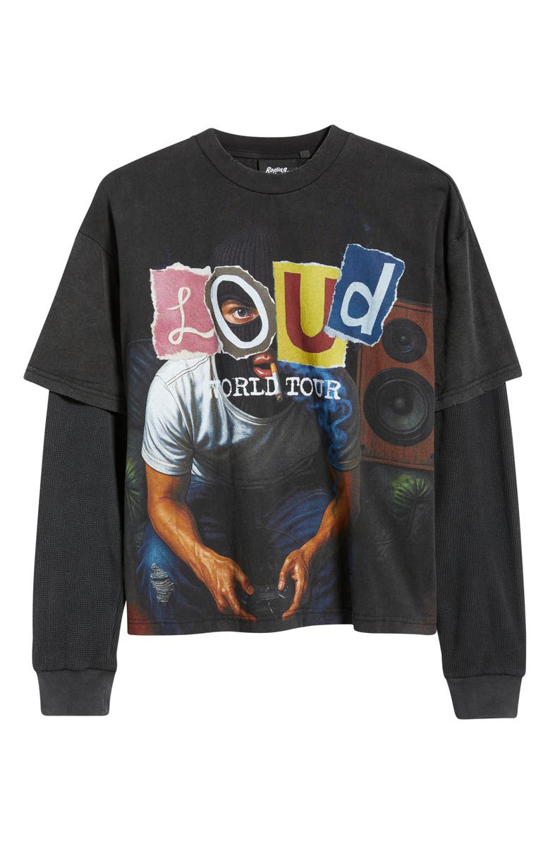Rolling Loud Dorm Room Layered Look Graphic T-Shirt, Alternate, color, Washed Black