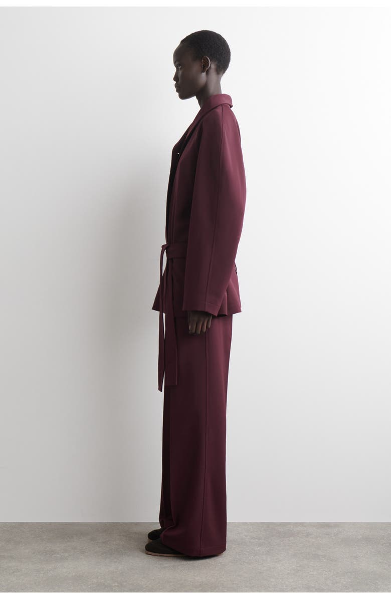 COS Wool-Blend Straight-Leg Pants, Alternate, color, Burgundy