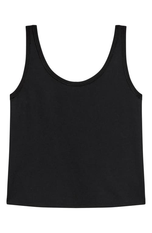 Theory Sweater Trim Double Scoop Tank In Black