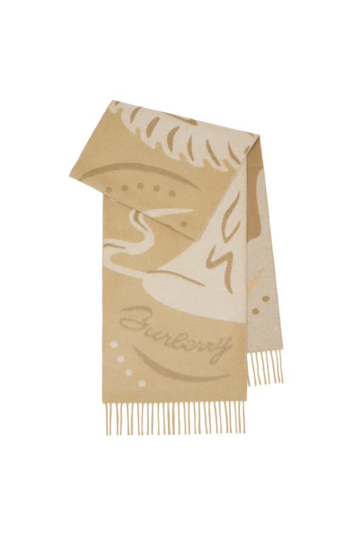 BURBERRY BURBERRY MIRRORED HORSE CASHMERE SCARF