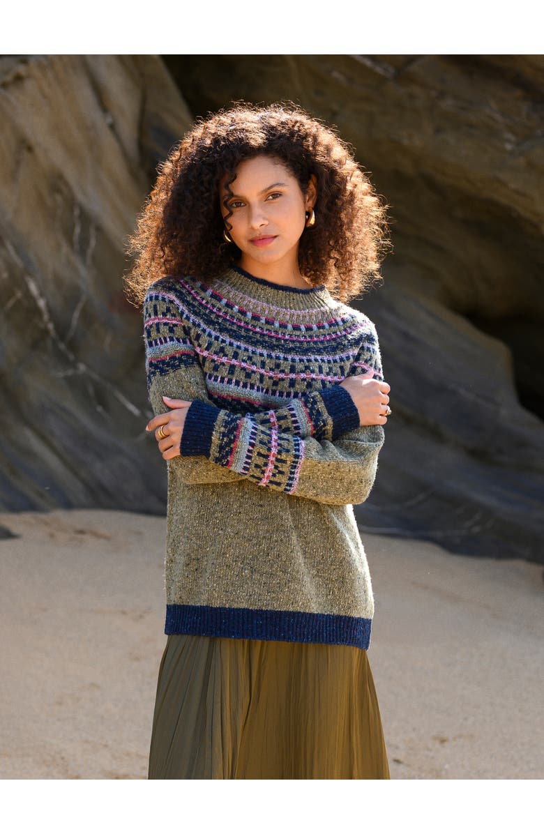 Celtic & Co. Donegal Fair Isle Yoke Sweater, Alternate, color, 