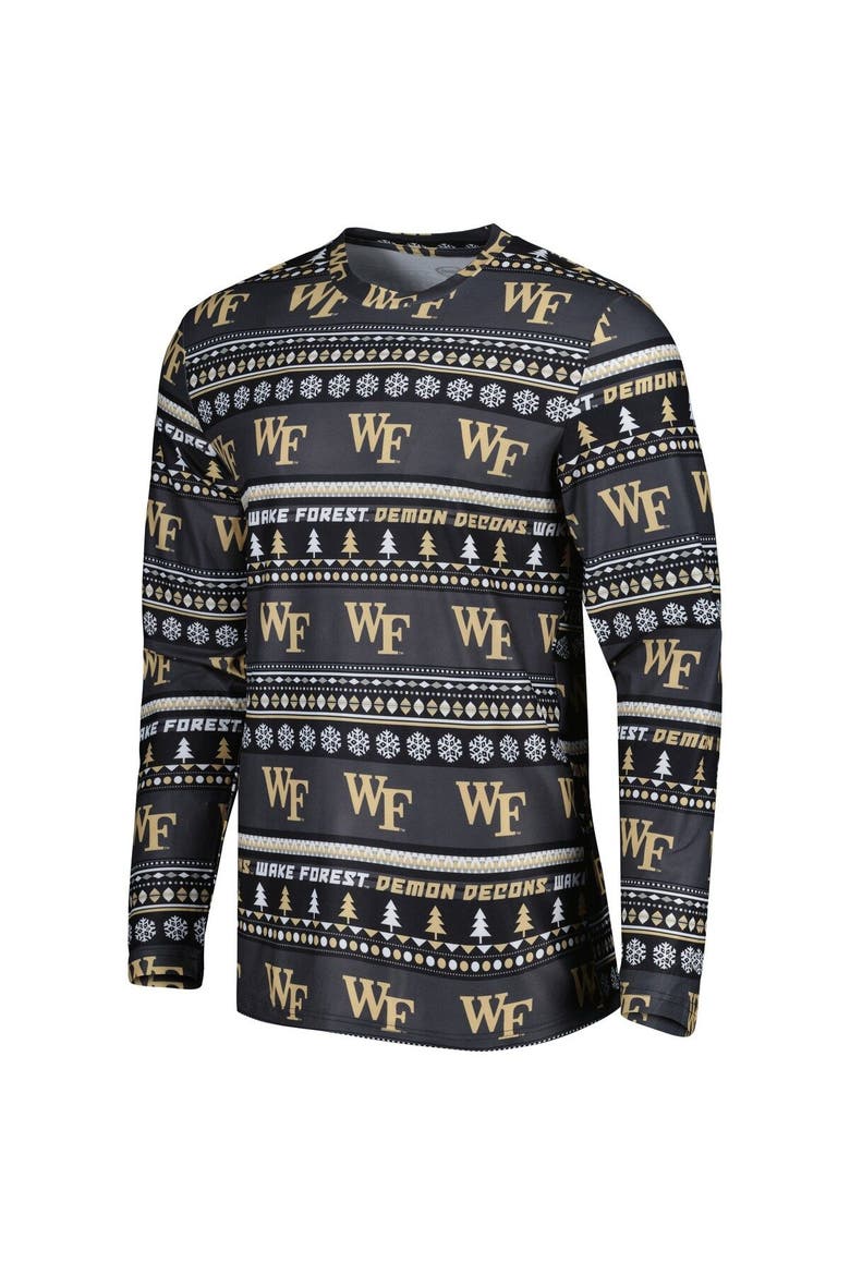 Men's Concepts Sport Black Wake Forest Demon Deacons Swivel Long Sleeve T-Shirt & Pants Sleep Set, Alternate, color, Black