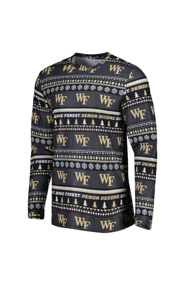 CONCEPTS SPORT Men's Concepts Sport Black Wake Forest Demon Deacons Swivel Long Sleeve T-Shirt & Pants Sleep Set, Alternate, color, Black