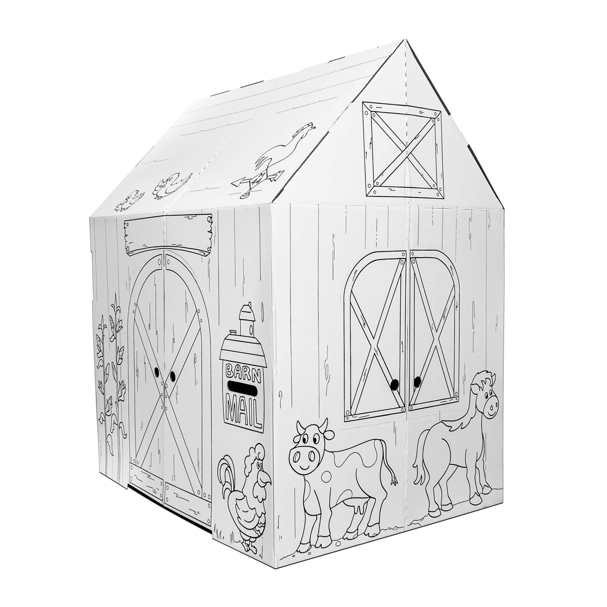 Easy Playhouse Barn Kids Art & Crafts in Multicolored 