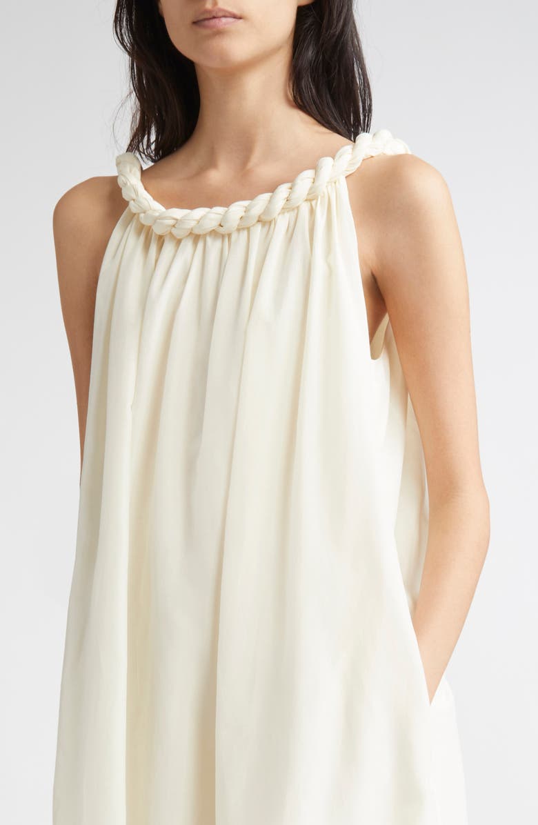 LOULOU DE SAISON Kika Gathered Cotton & Silk Voile Maxi Dress, Alternate, color, Ivory