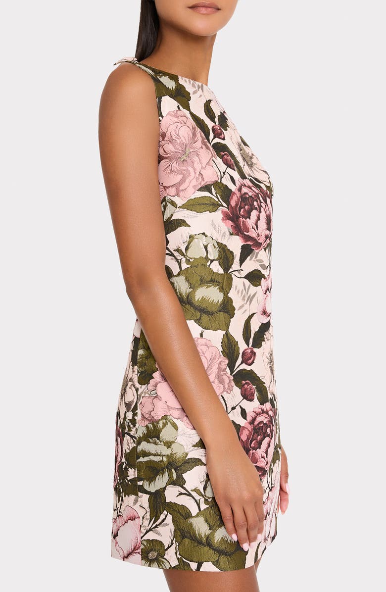 Milly Lane Floral Sleeveless Jacquard Minidress, Alternate, color, Pink/ Green