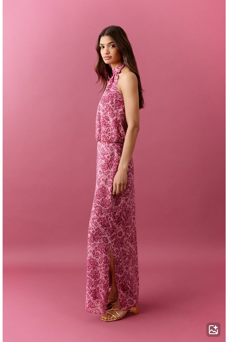 Paisley Maxi Skirt, Alternate, color, PINK