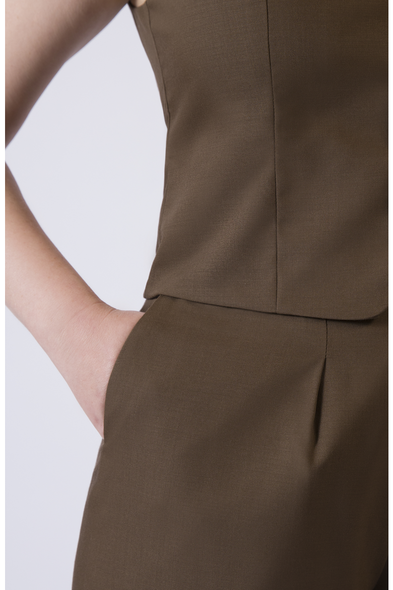 The Wool Wide Leg Pant For Full Hips And Thighs, Alternate, color, Cocoa