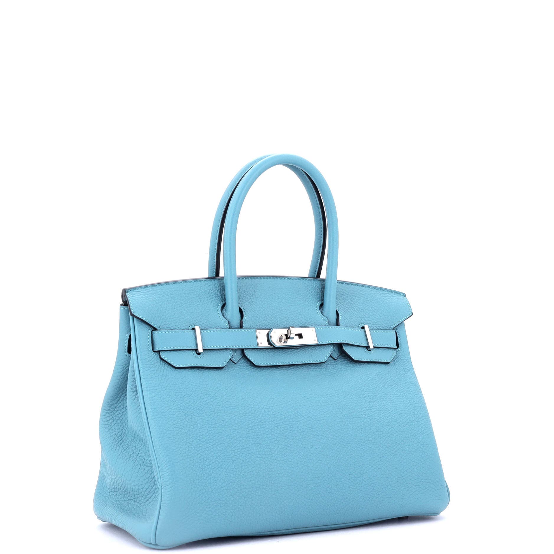 Pre-Owned Hermes Birkin Handbag Blue Togo with Palladium Hardware 30, Alternate, color, Bleu Du Nord