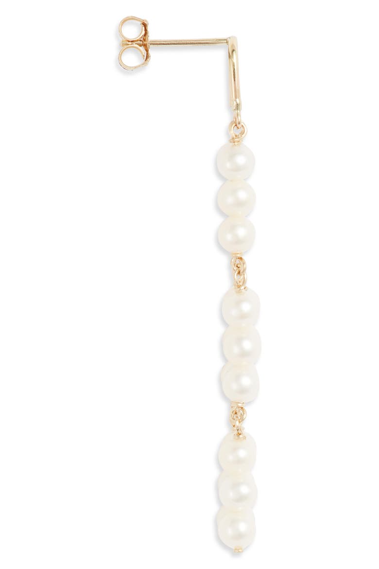 14K Gold Arch Pearl Earrings, Alternate, color, YELLOW GOLD/ PEARL