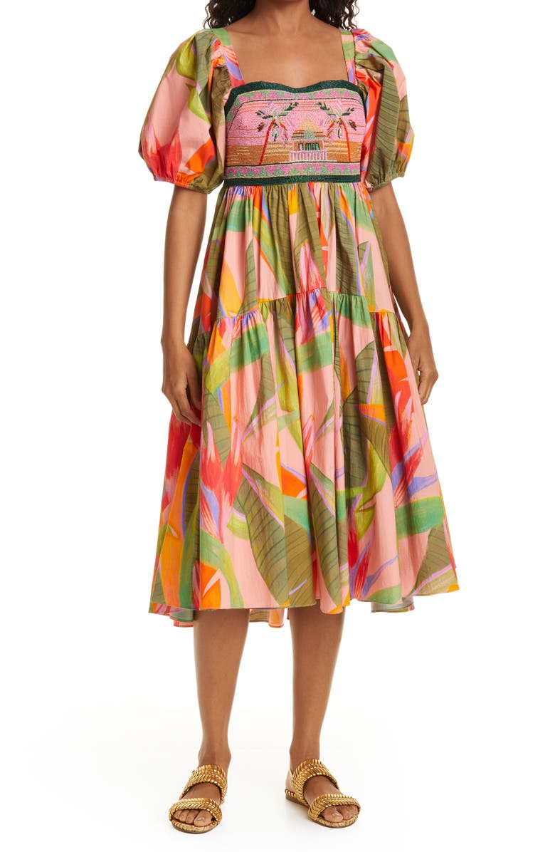 FARM Rio Pink Garden Embroidered Dress, Main, color,