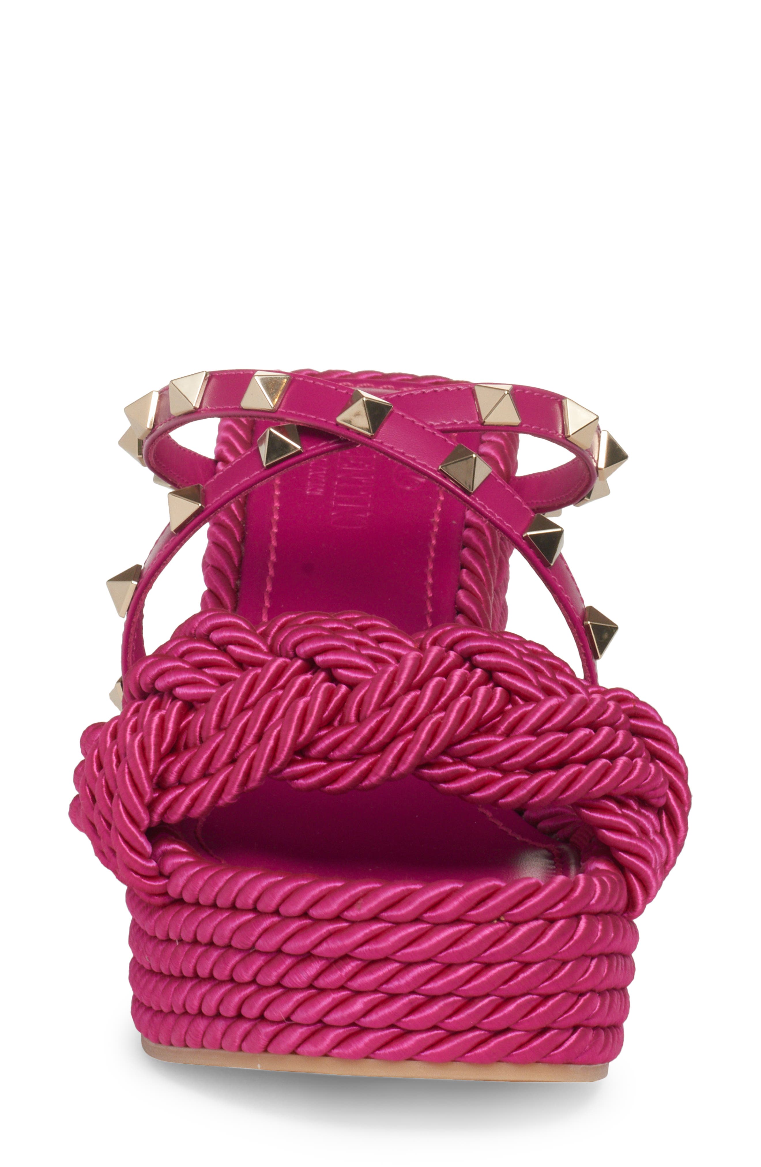Rockstud Torchon Espadrille Wedge Sandal, Alternate, color, ROSE VIOLET