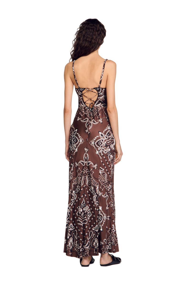 SANDRO Bandana-print maxi dress, Alternate, color, 