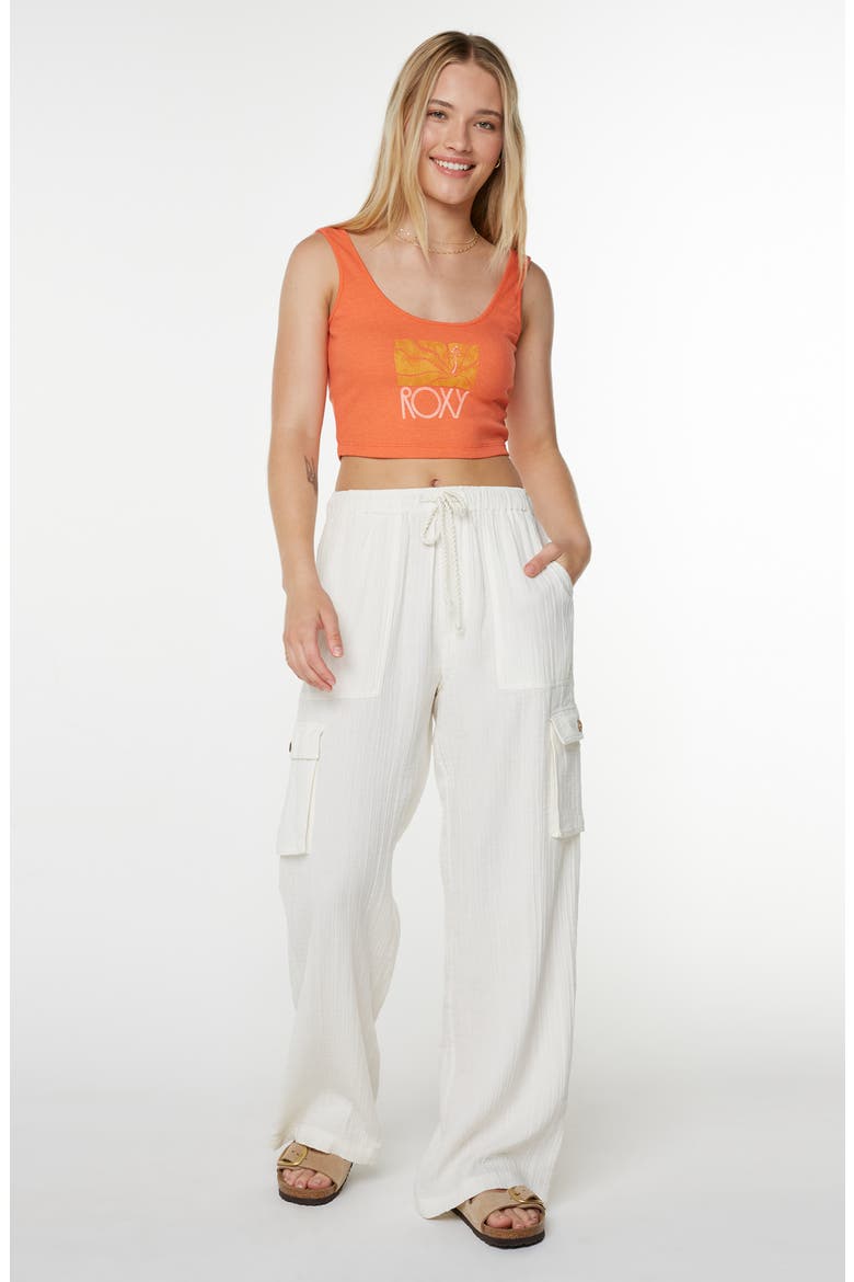 Precious Cargo Beach Cotton Gauze Pants, Alternate, color, EGRET